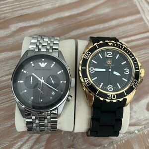 Giorgio Armani Silver Chronograph Watch